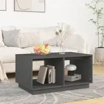 vidaXL Couchtisch Grau 80x50x40 cm Massivholz Kiefer