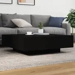 vidaXL Couchtisch mit LED-Leuchten Schwarz 100x100x31 cm