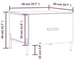 vidaXL Couchtische 2 Stk. Sonoma-Eiche 50x50x40 cm Holzwerkstoff