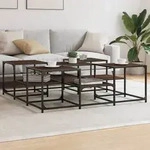vidaXL Couchtisch Braun Eichen-Optik 121x121x40 cm Holzwerkstoff