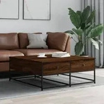 vidaXL Couchtisch Braun Eichen-Optik 100x99x40 cm Holzwerkstoff