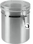Metaltex Vorratsdose mit Acryldeckel 1,0 l, &Oslash; 11,8 cm, H 12 cm, grausilber