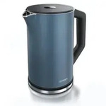 Arendo Wasserkocher 1,5 l 2200 W, Edelstahl, Doppelwand, Temperaturwahl 40 -...