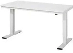 Werktisch B1500xT1000xH720-1120mm Arbeitsplatte Melamin 22mm Gestell lichtgrau