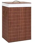 vidaXL Bambus-W&auml;schekorb mit 2 F&auml;chern Braun 72 L