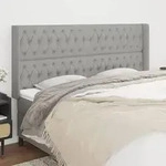 vidaXL Kopfteil mit Ohren Hellgrau 183x16x118/128 cm Stoff