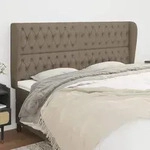 vidaXL Kopfteil mit Ohren Taupe 183x23x118/128 cm Stoff