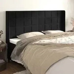 vidaXL Kopfteil mit Ohren Schwarz 203x16x118/128 cm Samt