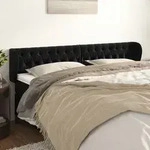 vidaXL Kopfteil mit Ohren Schwarz 203x23x78/88 cm Samt