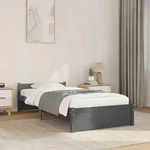 vidaXL Massivholzbett Grau 75x190 cm