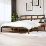 vidaXL Massivholzbett Honigbraun Kiefer 200x200 cm