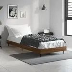 vidaXL Bettgestell ohne Matratze Braun Eiche 75x190 cm Holzwerkstoff
