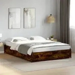 vidaXL Bettgestell R&auml;uchereiche 120x190 cm Holzwerkstoff und Metall