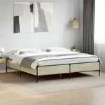 vidaXL Bettgestell Sonoma-Eiche 180x200 cm Holzwerkstoff und Metall