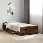 vidaXL Bettgestell mit Schubladen R&auml;uchereiche 90x190 cm Holzwerkstoff