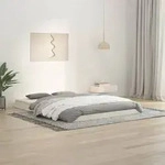 vidaXL Massivholzbett Wei&szlig; 135x190 cm Kiefer