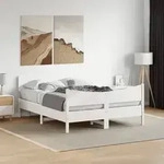 vidaXL Massivholzbett ohne Matratze Wei&szlig; 140x190 cm Kiefernholz
