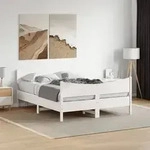 vidaXL Massivholzbett ohne Matratze Wei&szlig; 140x200 cm Kiefernholz