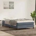 vidaXL Boxspringbett ohne Matratze Dunkelgrau 120x220 cm Samt