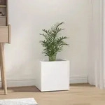 vidaXL Pflanzgef&auml;&szlig; Wei&szlig; 40x40x40 cm Holzwerkstoff
