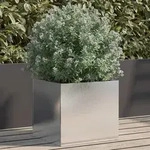 vidaXL Pflanzk&uuml;bel Silbern 32x30x29 cm Edelstahl