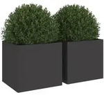 vidaXL Pflanzk&uuml;bel 2 Stk. Schwarz 32x30x29 cm Stahl