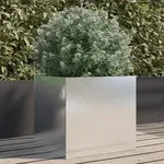 vidaXL Pflanzk&uuml;bel Silbern 42x40x39 cm Edelstahl