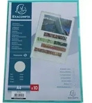 Exacompta 10x Pack 10 Aktensichth&uuml;llen genarbtem PP 120&mu;, A4, Gr&uuml;n, 56113E