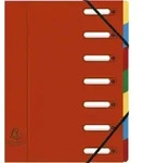 Exacompta 8x Ordnungsmappe HARMONIKA Gummizug Karton 7 F&auml;cher A4 Rot 55075E