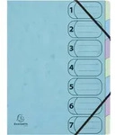 Exacompta 8x Ordnungsmappe A4 Harmonika Gummizug 7 F&auml;cher sortiert 56560E