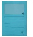 Exacompta 4x 100 Fenstermappen, A4, 160g, plastikfrei, Hellblau, 50106E