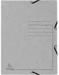 Exacompta 25x Sammelmappe + Gummizug 3 Klappen Karton 355g/m2 A4 Grau 55423E