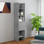 vidaXL B&uuml;cherregal Betongrau 40x35x180 cm Holzwerkstoff
