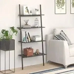 vidaXL Leiterregal mit 4 B&ouml;den Schwarz 64x34x150,5 cm