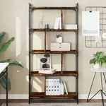 vidaXL B&uuml;cherregal 5 B&ouml;den R&auml;uchereiche 76x32x158 cm Holzwerkstoff