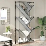 vidaXL B&uuml;cherregal Grau Sonoma 79x30x180 cm Holzwerkstoff und Metall