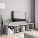 vidaXL B&uuml;cherregal/TV-Schrank Betongrau 143&times;30&times;36 cm
