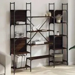 vidaXL B&uuml;cherregal Braun Eichen-Optik 155,5x24x166,5 cm Holzwerkstoff
