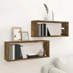 vidaXL W&uuml;rfelregale 2 Stk. R&auml;uchereiche 60x15x23 cm Holzwerkstoff