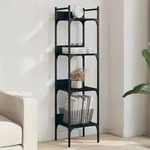vidaXL B&uuml;cherregal 4 B&ouml;den Schwarz 35x30x138,5 cm Holzwerkstoff