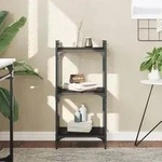 vidaXL B&uuml;cherregal 3 B&ouml;den Schwarz 40x30x86 cm Holzwerkstoff