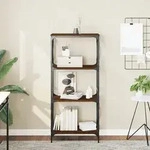 vidaXL B&uuml;cherregal 4 B&ouml;den Braun Eiche 59x35x132 cm Holzwerkstoff