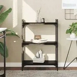 vidaXL B&uuml;cherregal 3 B&ouml;den Schwarz 60x30x86 cm Holzwerkstoff