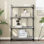 vidaXL B&uuml;cherregal 4 B&ouml;den Grau Sonoma 76x32x123 cm Holzwerkstoff