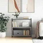 vidaXL B&uuml;cherregal Grau Sonoma 80x30x78,5 cm Holzwerkstoff und Eisen