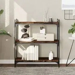 vidaXL B&uuml;cherregal 3 B&ouml;den R&auml;uchereiche 80x30x86 cm Holzwerkstoff