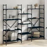 vidaXL B&uuml;cherregal Schwarz 160x28,5x136,5 cm Holzwerkstoff