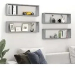 vidaXL Wandregale 4 Stk. Grau Sonoma 80x15x26,5 cm Holzwerkstoff