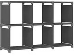 vidaXL W&uuml;rfel-Regal 6 F&auml;cher Grau 103x30x72,5 cm Stoff