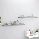 vidaXL Schwebende Wandregale 2 Stk. Grau 120x23,5x3,8 cm MDF